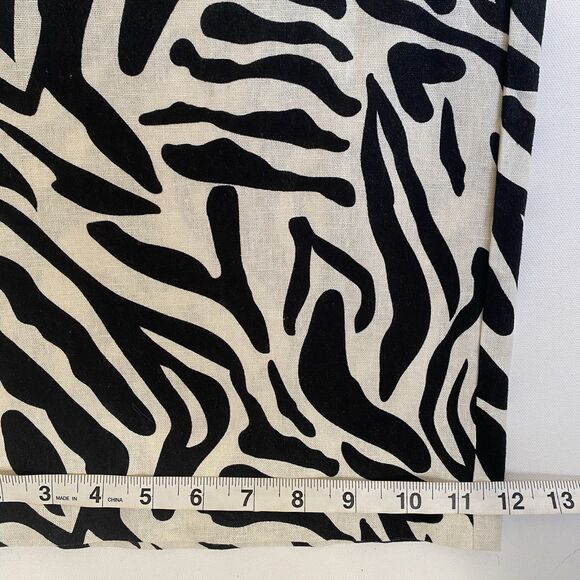 Calligraphy Wide Leg Linen Pants Women L Black White Relaxed Comfort Breathable - Picture 5 of 10